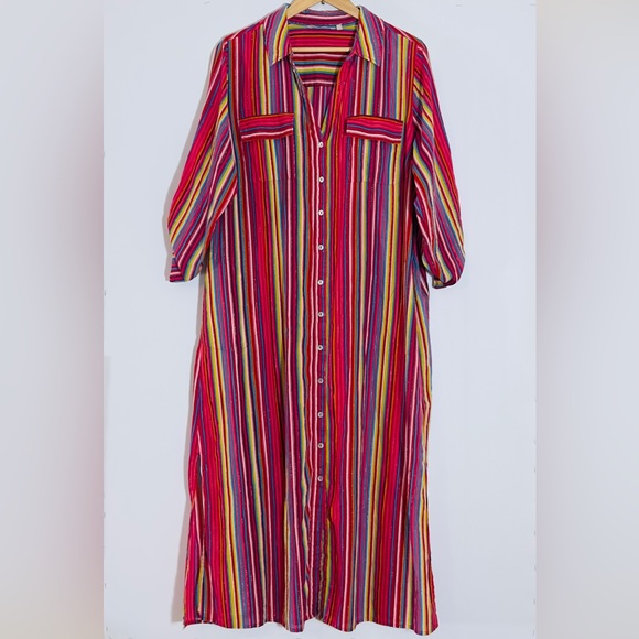Soft Surroundings Dresses & Skirts - Soft Surroundings Multicolor Striped Garment Dress Cover Up